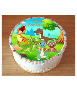 Photo sur gateau dinosaure