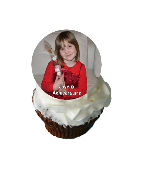Cupcake décoré photo comestible