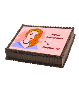 gâteau décorée femme rousse