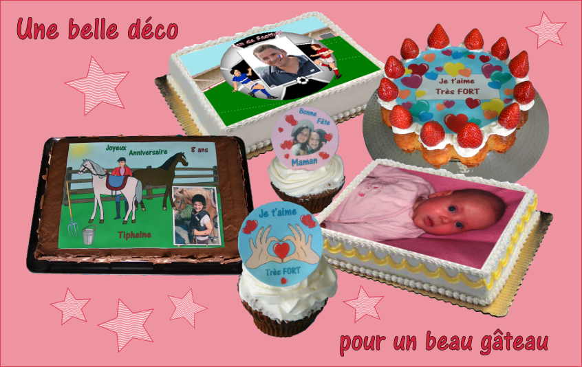 Impressions De Photos Et Images Personnalisees Sur Feuilles Comestibles Pour Decorer Vos Gateaux Tartes Cupcakes Glaces